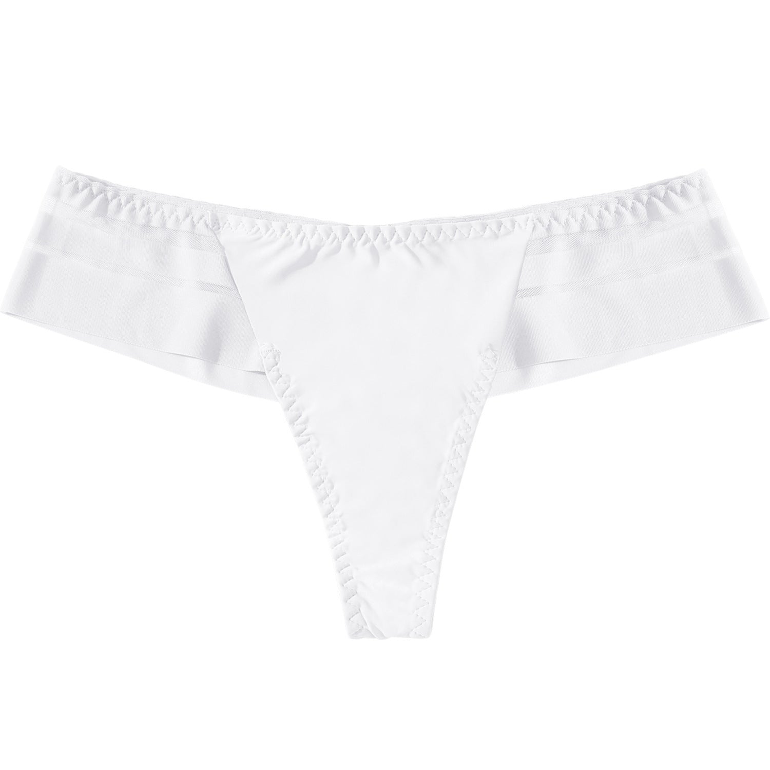 Europe and the United States new large size foreign trade thong Women's Ice Silk seamless low waist women's underwear sexy striped lace