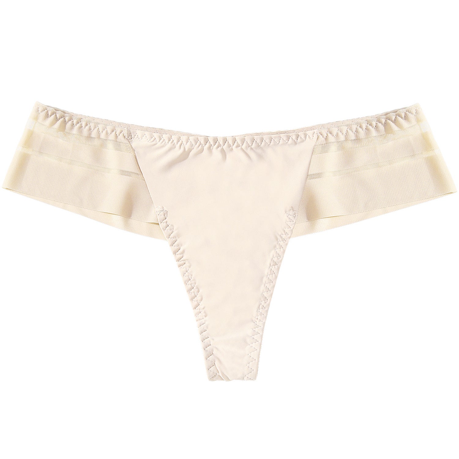 Europe and the United States new large size foreign trade thong Women's Ice Silk seamless low waist women's underwear sexy striped lace