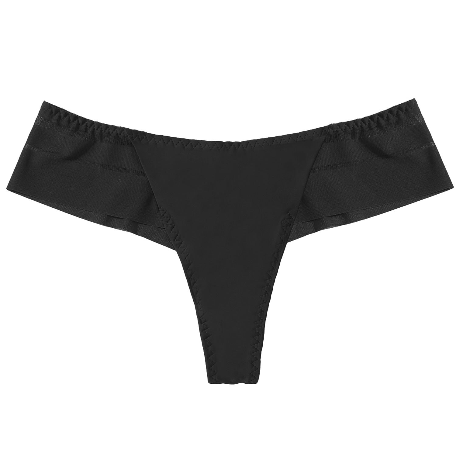 Europe and the United States new large size foreign trade thong Women's Ice Silk seamless low waist women's underwear sexy striped lace